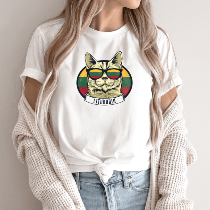 Unisex marškinėliai su spauda „Lietuvos Katinas“ - Image 6