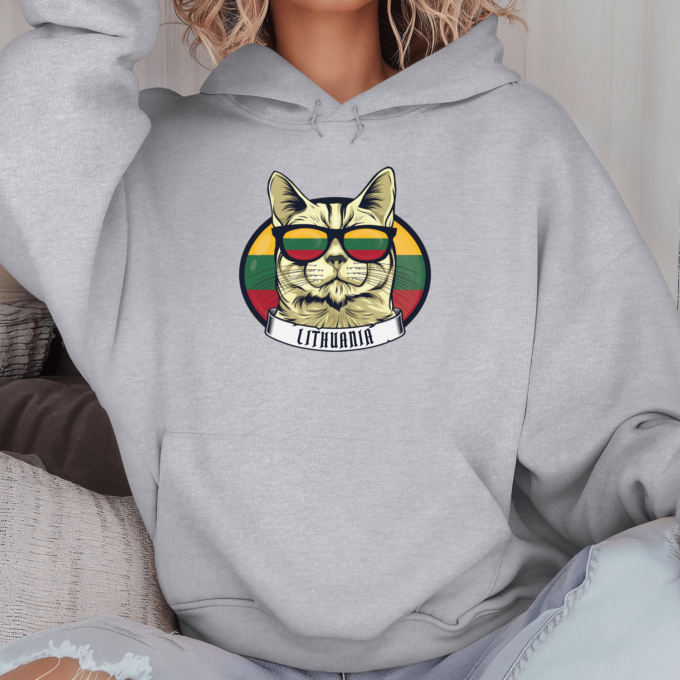 Unisex džemperis su spauda „Lietuvos katinas“