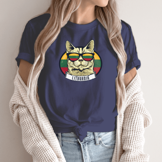 Unisex marškinėliai su spauda „Lietuvos Katinas“ - Image 3