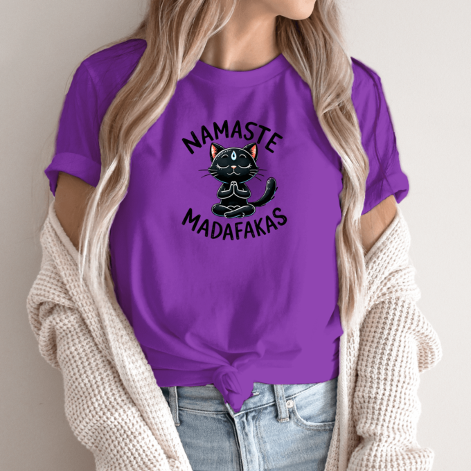 Unisex marškinėliai su spauda „Namaste Madafakas“ - Image 6