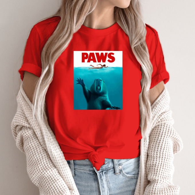 Unisex marškinėliai su spauda „Capybara Paws“ - Image 11