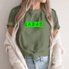 Unisex marškinėliai su spauda „Salotinis juodas užrašas Labas“ - Image 13