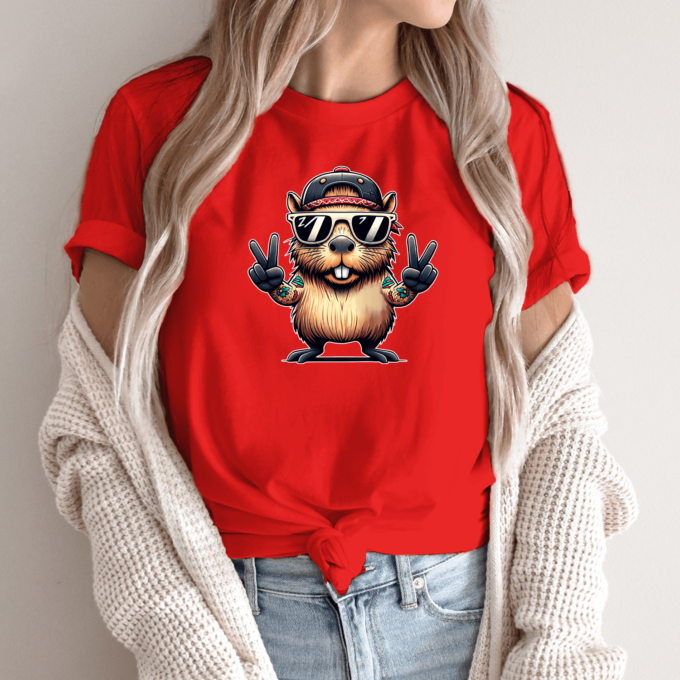 Unisex marškinėliai su spauda „Capybara taika visiems“ - Image 11
