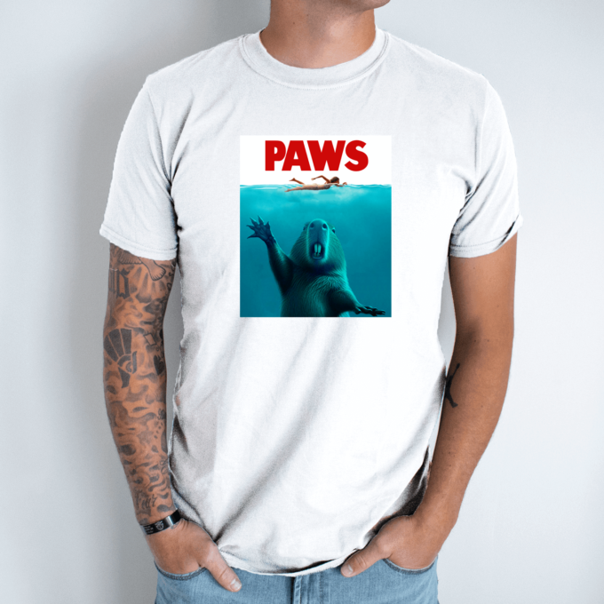 Unisex marškinėliai su spauda „Capybara Paws“ - Image 8