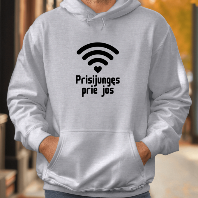 Unisex džemperis su spauda „Prisijungęs prie jos“ - Image 4