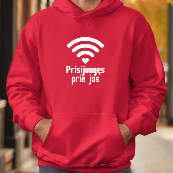 Unisex džemperis su spauda „Prisijungęs prie jos“ - Image 3