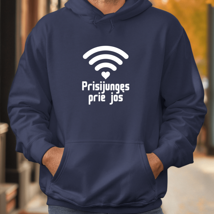 Unisex džemperis su spauda „Prisijungęs prie jos“ - Image 2