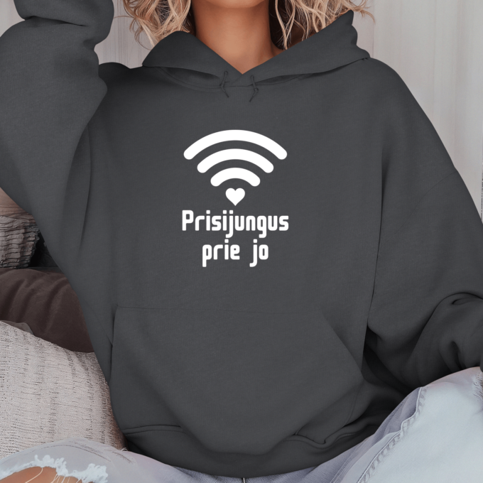 Unisex džemperis su spauda „Prisijungus prie jo“