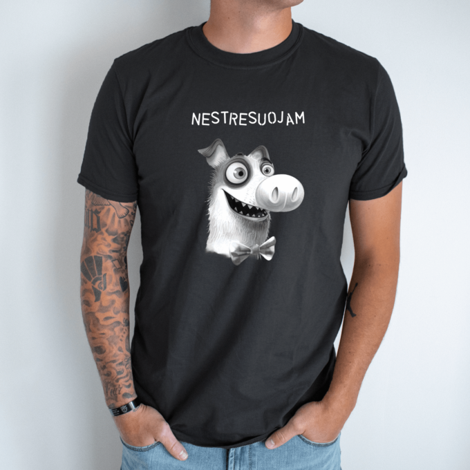 Unisex marškinėliai su spauda „Šunys nestresuoja“ - Image 6