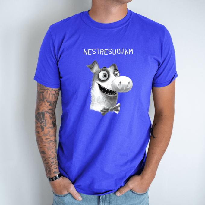Unisex marškinėliai su spauda „Šunys nestresuoja“ - Image 5