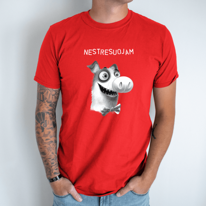 Unisex marškinėliai su spauda „Šunys nestresuoja“ - Image 4
