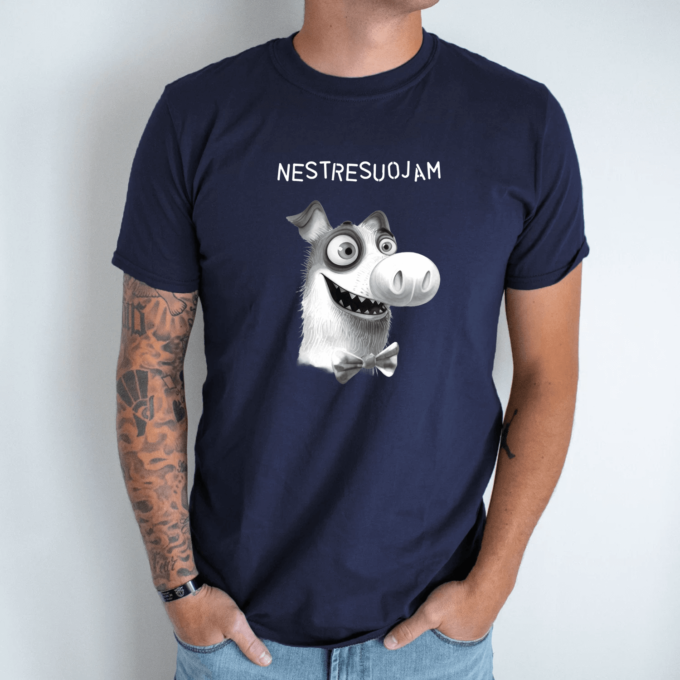 Unisex marškinėliai su spauda „Šunys nestresuoja“ - Image 3