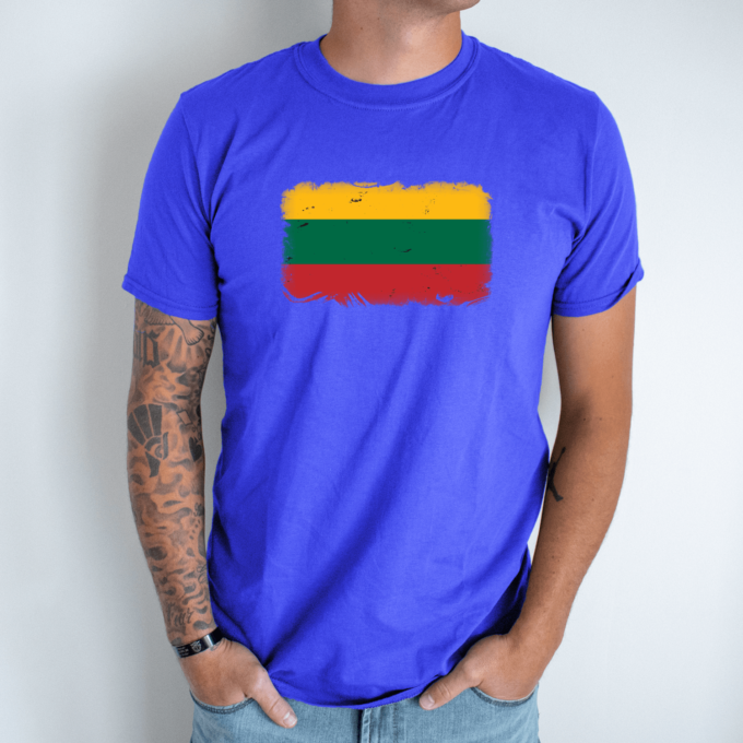 Unisex marškinėliai su spauda „Vėliava“ - Image 3