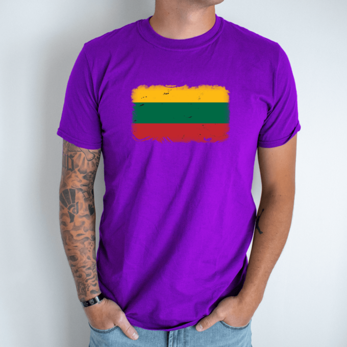 Unisex marškinėliai su spauda „Vėliava“ - Image 2