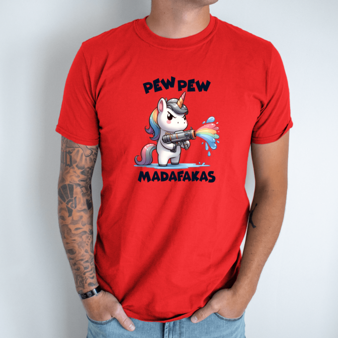 Unisex marškinėliai su spauda „Vienaragis Madafakas“ - Image 5