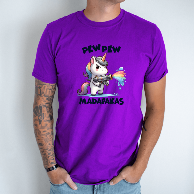 Unisex marškinėliai su spauda „Vienaragis Madafakas“ - Image 6