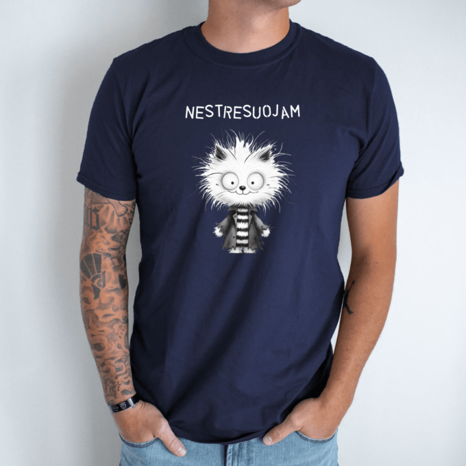 Unisex marškinėliai su spauda „Visko matęs katinas“ - Image 12