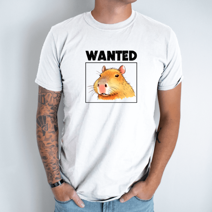 Unisex marškinėliai su spauda „Wanted“ - Image 2
