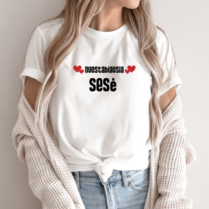 Unisex marškinėliai su spauda „Nuostabiausia sesė“