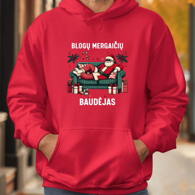 Unisex džemperis su spauda „Blogų mergaičių baudėjas“ - Image 2