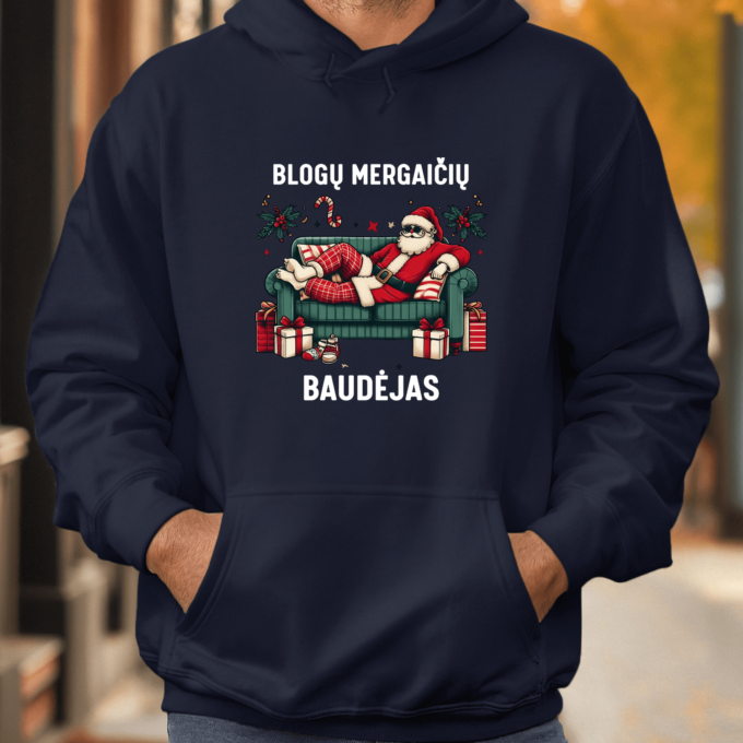 Unisex džemperis su spauda „Blogų mergaičių baudėjas“ - Image 3