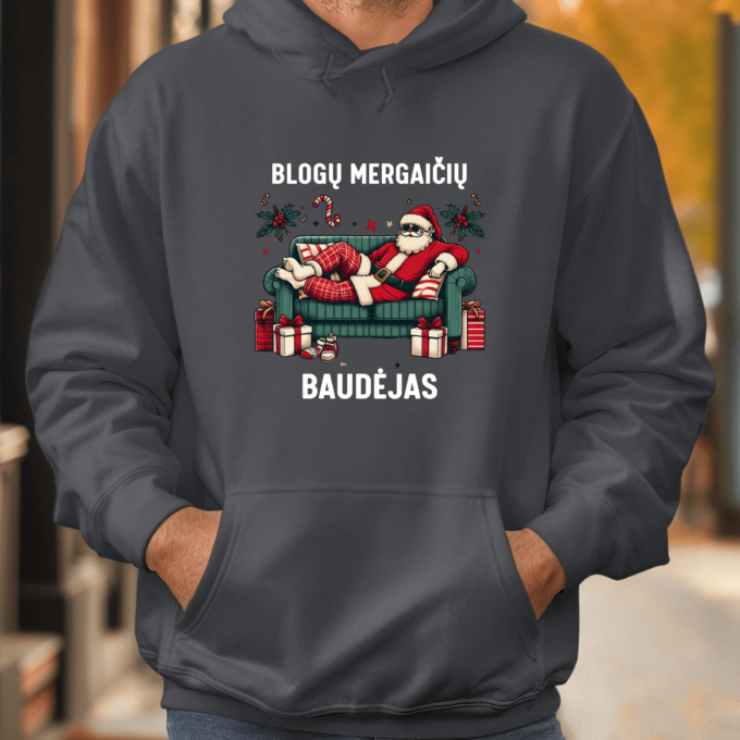 Unisex džemperis su spauda „Blogų mergaičių baudėjas“ - Image 4