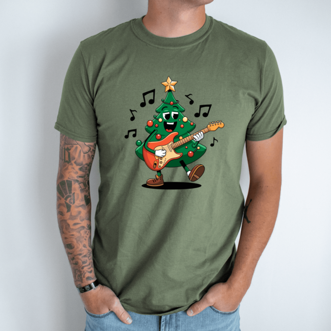 Unisex marškinėliai su spauda „Roko Kalėdos“ - Image 3