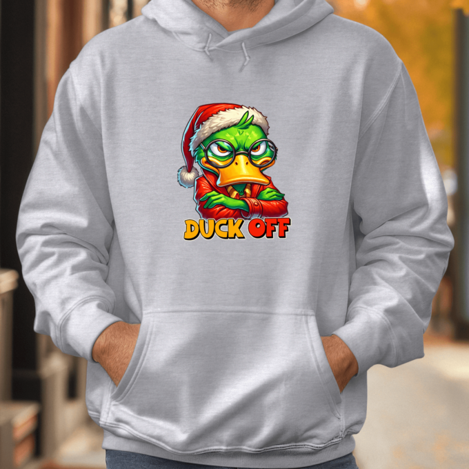 Unisex džemperis su spauda „Duck off“ - Image 2