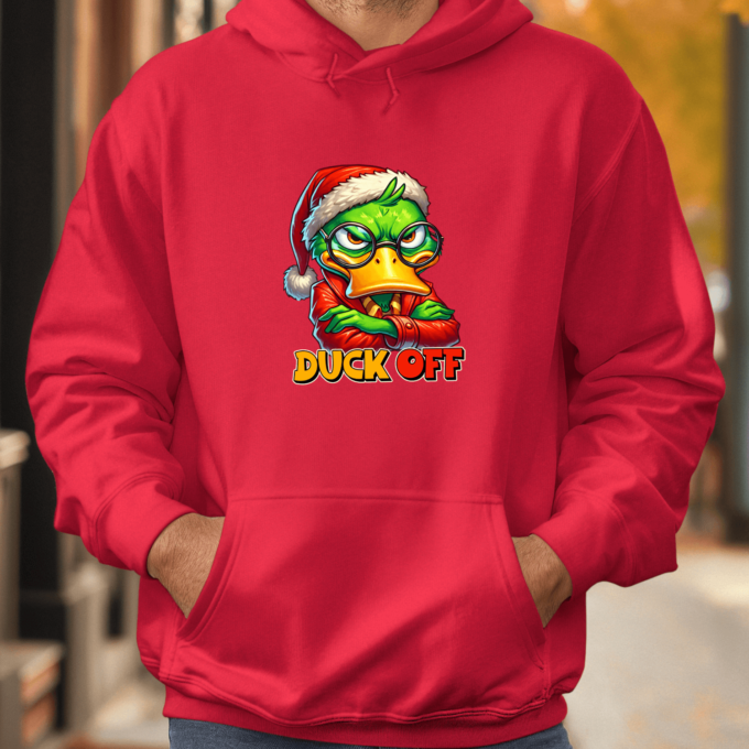 Unisex džemperis su spauda „Duck off“ - Image 3