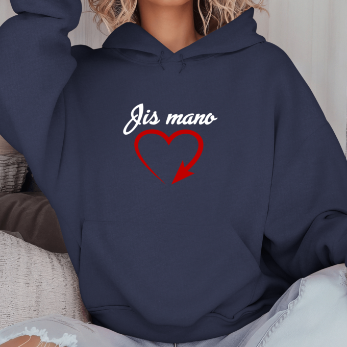 Unisex džemperis su spauda „Jis mano su širdele“ - Image 3