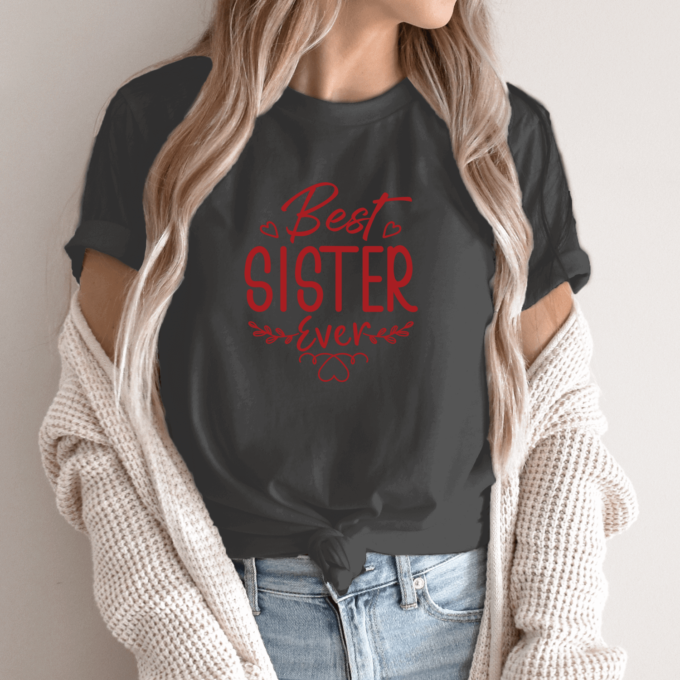 Unisex marškinėliai su spauda „Best sister ever“ - Image 4