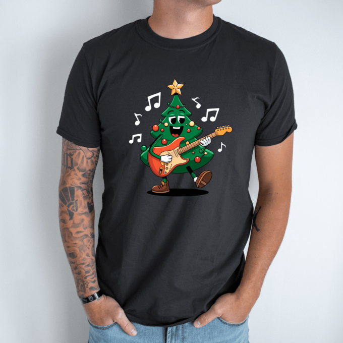 Unisex marškinėliai su spauda „Roko Kalėdos“ - Image 4