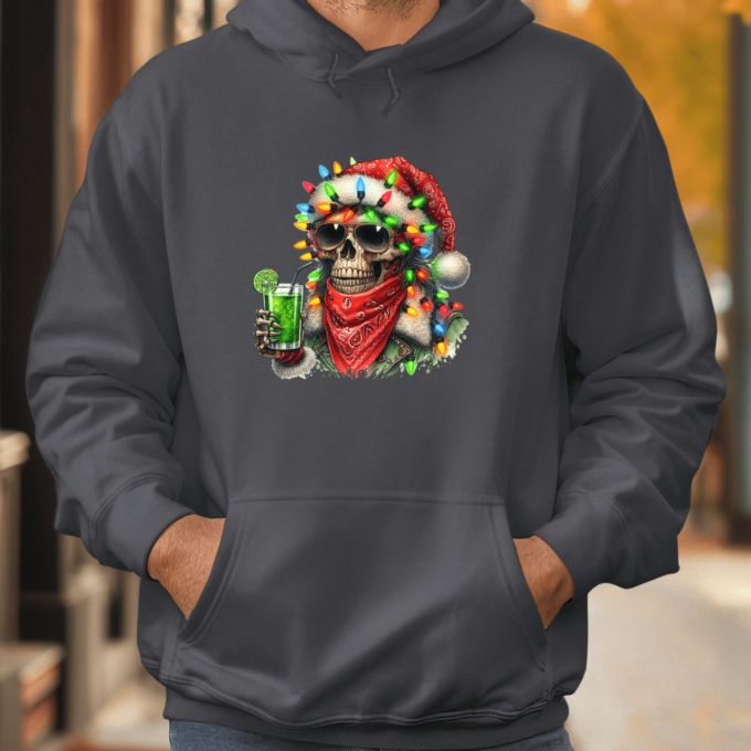 Unisex džemperis su spauda „Kalėdinis skeletas“ - Image 2