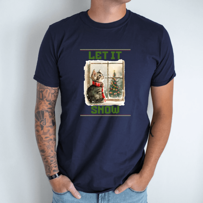 Unisex marškinėliai su spauda „Let it snow“ - Image 6