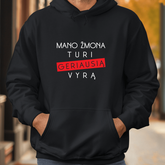 Unisex džemperis su spauda „Mano žmona turi geriausią vyrą“ - Image 4