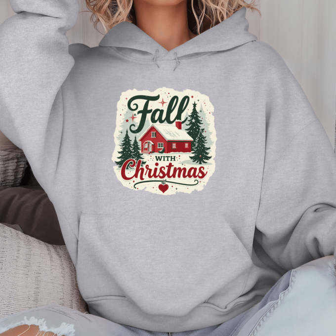 Unisex džemperis su spauda „Fall wiht Christmas“ - Image 3