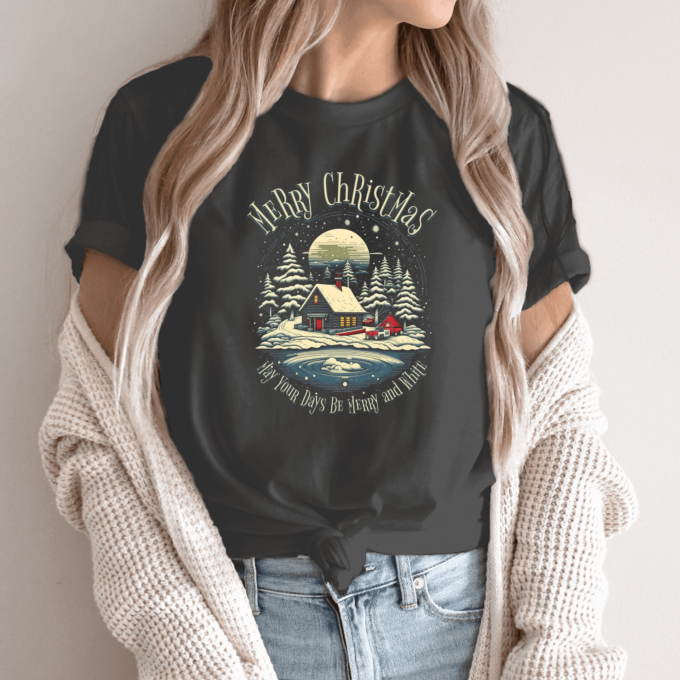 Unisex marškinėliai su spauda „May your days be merry“ - Image 12