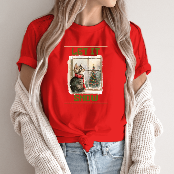 Unisex marškinėliai su spauda „Let it snow“ - Image 3