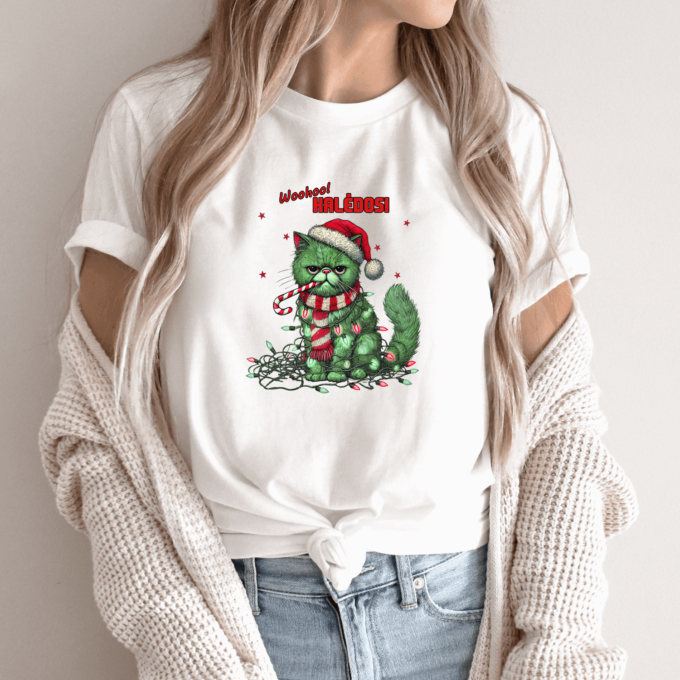 Unisex marškinėliai su spauda „Woohoo Kalėdos “ - Image 9
