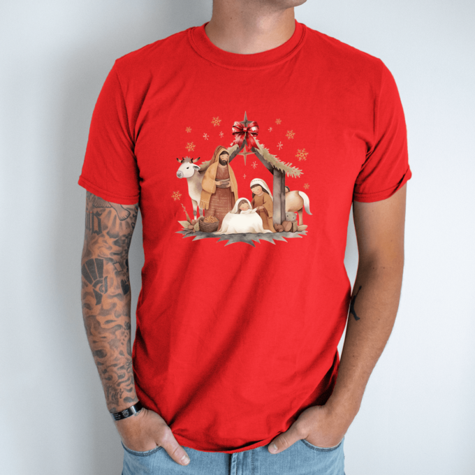 Unisex marškinėliai su spauda „Kristaus gimimas“ - Image 8
