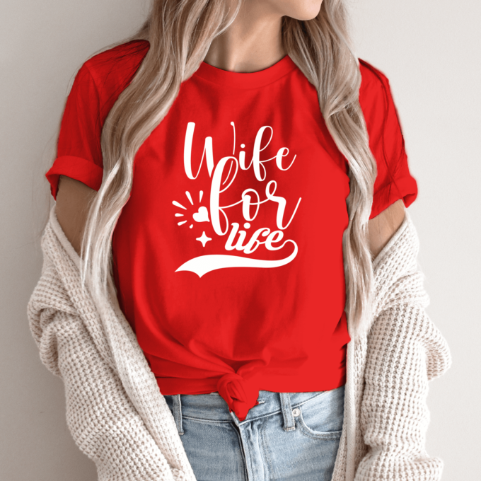 Unisex marškinėliai su spauda „Wife for live“ - Image 5