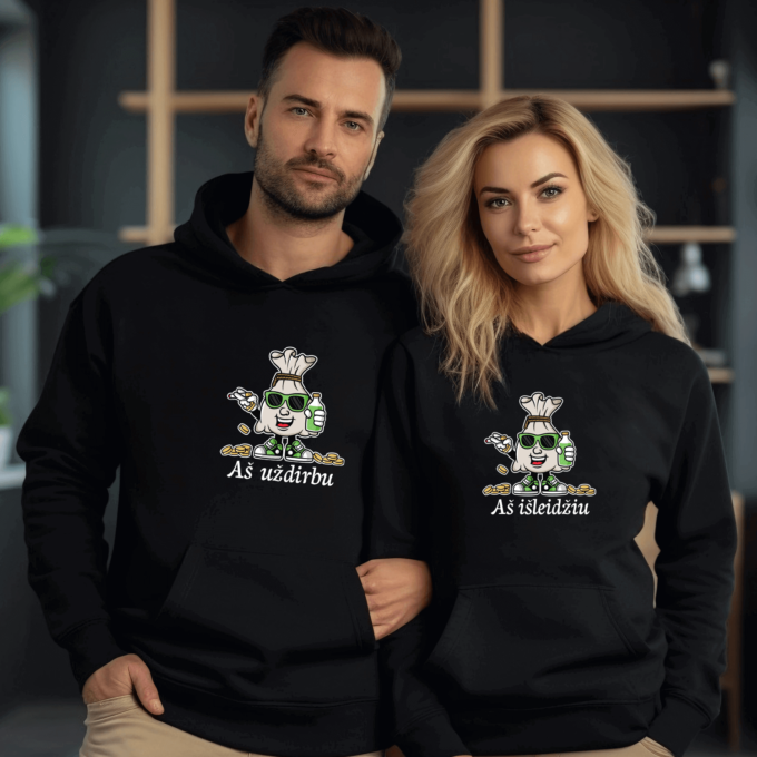 Unisex džemperiai poroms „Uždirbu-išleidžiu“