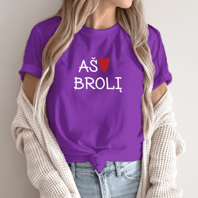 Unisex marškinėliai su spauda „Aš myliu brolį“ - Image 4