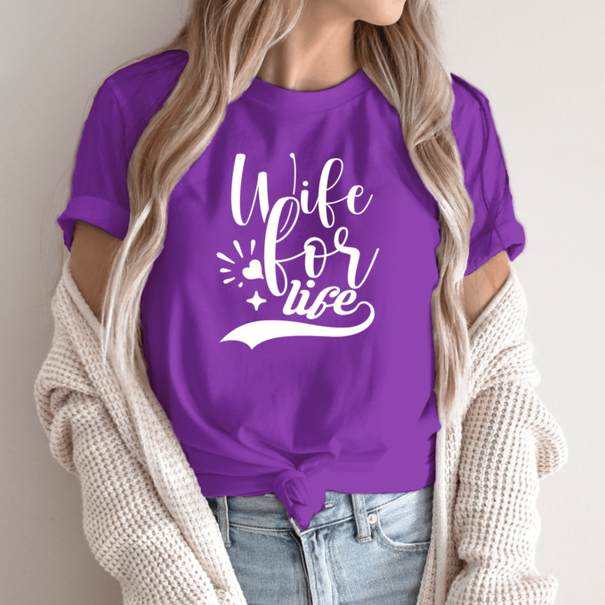 Unisex marškinėliai su spauda „Wife for live“ - Image 3
