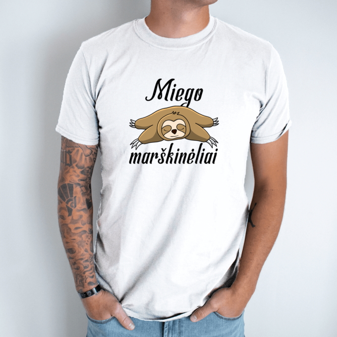 Unisex marškinėliai su spauda „Miego marškinėliai“ - Image 2