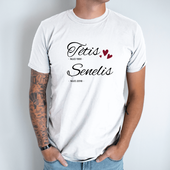 Unisex marškinėliai su spauda „Tėtis ir Senelis nuo...“ - Image 2
