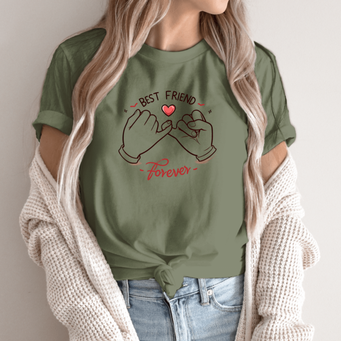 Unisex marškinėliai su spauda „Best friend forever“ - Image 2