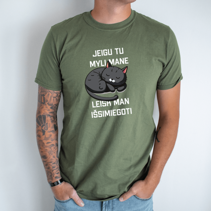 Unisex marškinėliai su spauda „Leisk man išsimiegoti“ - Image 3