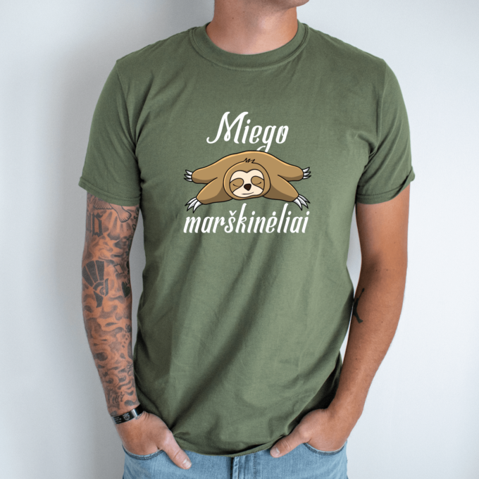 Unisex marškinėliai su spauda „Miego marškinėliai“ - Image 3
