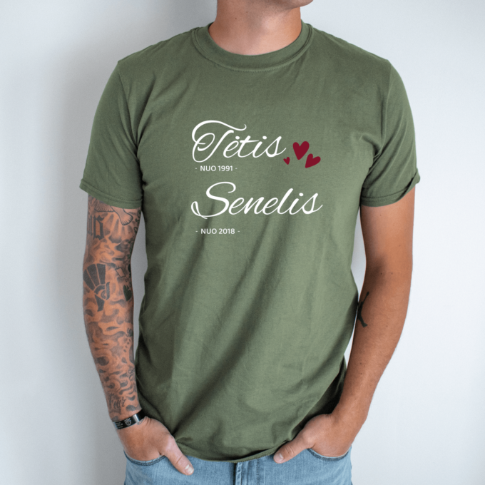 Unisex marškinėliai su spauda „Tėtis ir Senelis nuo...“ - Image 3
